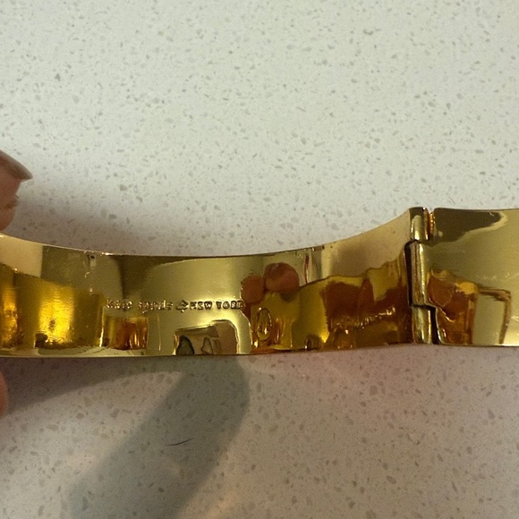 Kate Spade Turncock Hinged Bracelet Hot Pink Gold - Picture 6 of 8